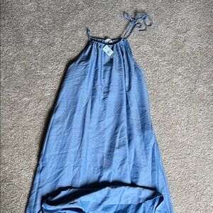 Ann Taylor Blue Halter Maxi Dress with pockets